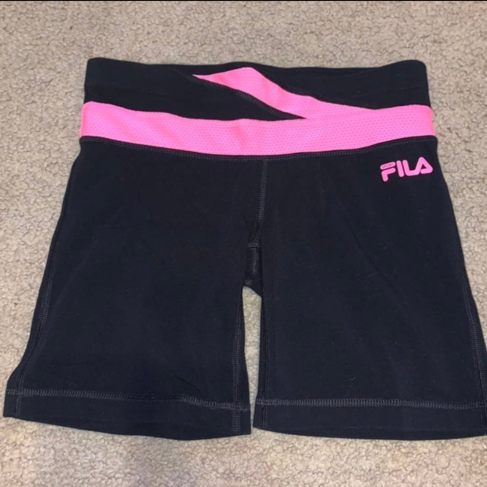 Fila Black Shorts with Pink Highlights, size XS
